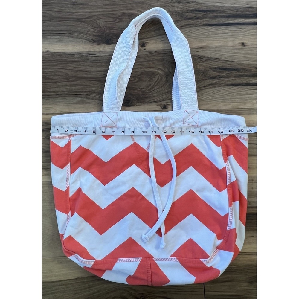 MV Sport Beachcomber Packable Tote Bag Coral White Cotton Beach Pool Bag Travel - Picture 2 of 8